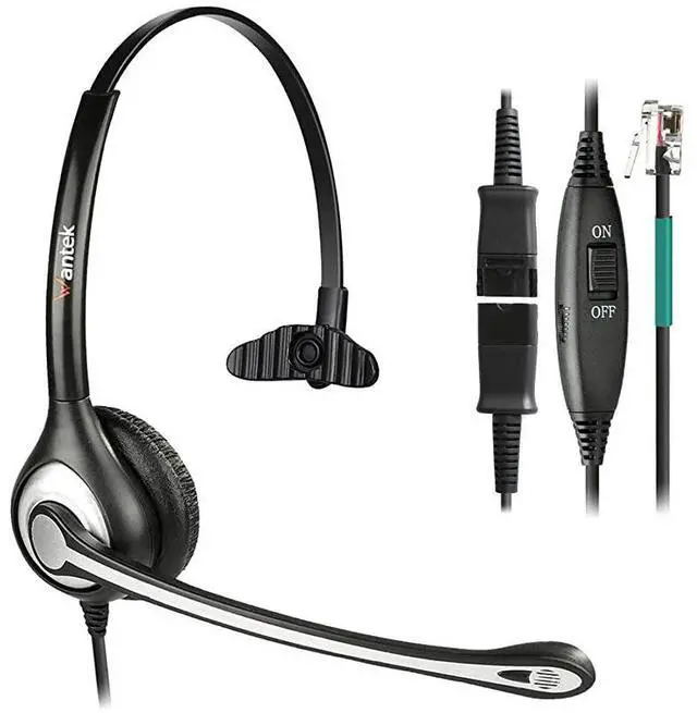 Main image of FOR Corded Telephone Headset Mono wNoise Canceling Mic + Quick Disconnect Compatible with ShoreTel Polycom Zultys NEC Aspire Dterm Nortel Norstar Meridian Siemens ROLM Landline Deskphones600QS2