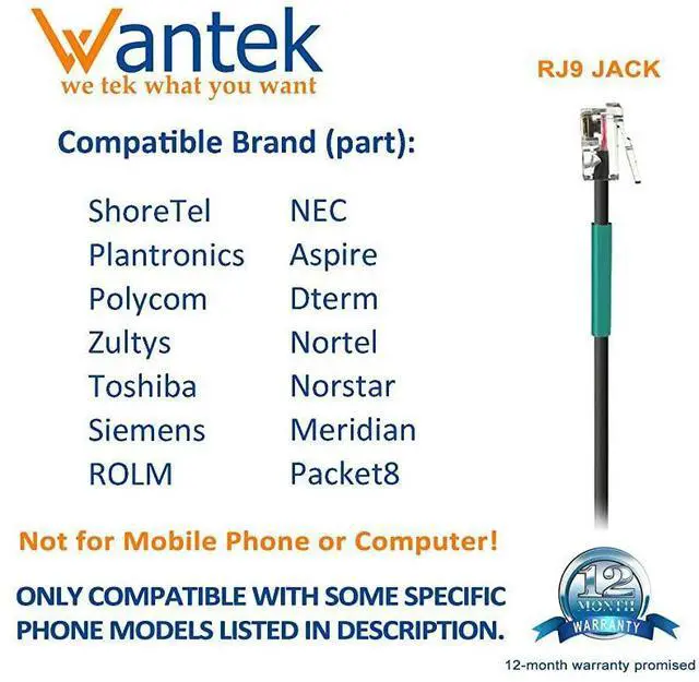 Alt view image 2 of 7 - FOR Corded Telephone Headset Mono wNoise Canceling Mic + Quick Disconnect Compatible with ShoreTel Polycom Zultys NEC Aspire Dterm Nortel Norstar Meridian Siemens ROLM Landline Deskphones600QS2