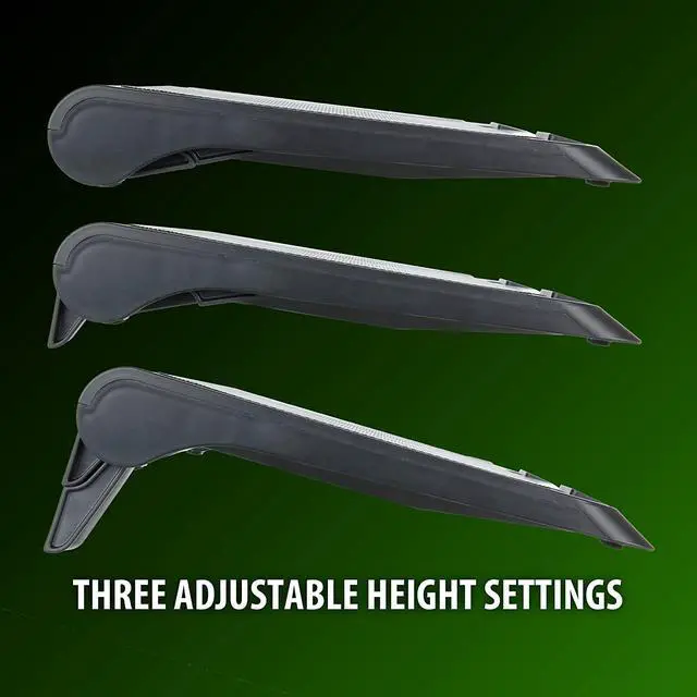 Alt view image 3 of 4 - Gaming Laptop Cooling Pad Stand with LED Cooler Fans Adjustable Height & Dual USB Port for 17 inch Laptops - 5 Ultra Quiet High Performance Fans 2630 RPM & Built-in Bumpers - Green