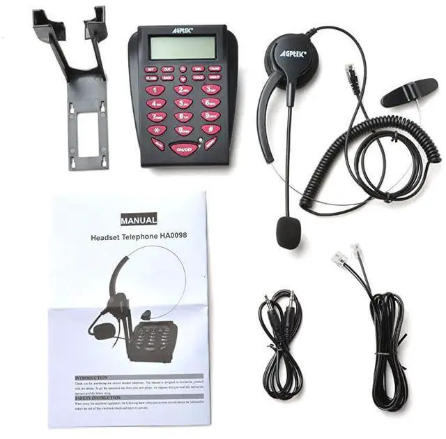 Alt view image 6 of 7 - forCorded Telephone with Headset & Dialpad for House Call Center Office - Noise Cancellation