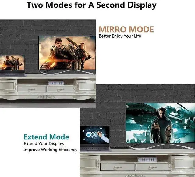 Alt view image 3 of 6 - forDisplayPort-DP to HDMI 4K Cable UVOOI Display Port to HDMI Cable 35 Feet Adapter 4K&3D Video/Audio 10.67M