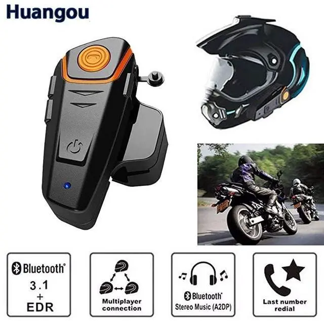 Alt view image 4 of 7 - FOR-Bluetooth Headset, BT-S2 Motorbike Helmet Intercom up to 3 Riders 1000M Helmet Communication System Supports Handsfree/Stereo Music/FM/GPS/ MP3 (Boom Microphone,Single)