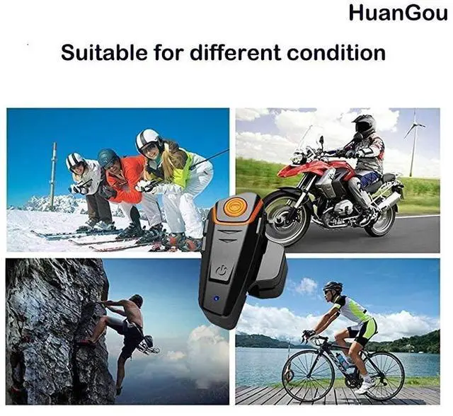 Alt view image 2 of 7 - FOR-Bluetooth Headset, BT-S2 Motorbike Helmet Intercom up to 3 Riders 1000M Helmet Communication System Supports Handsfree/Stereo Music/FM/GPS/ MP3 (Boom Microphone,Single)