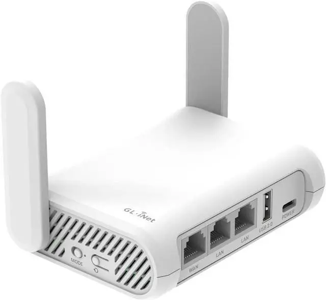Main image of ForGL-SFT1200 (Opal) Secure Travel WiFi Router C AC1200 Dual Band Gigabit Ethernet Wireless Internet Router | IPv6 | USB 2.0 | MU-MIMO | DDR3 |128MB Ram | Repeater Bridge | Access Point Mode