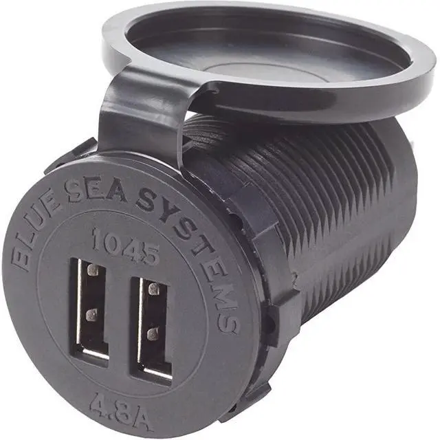 Alt view image 2 of 2 - Fast Charge 48A Dual USB Charger Socket Mount 12V24V