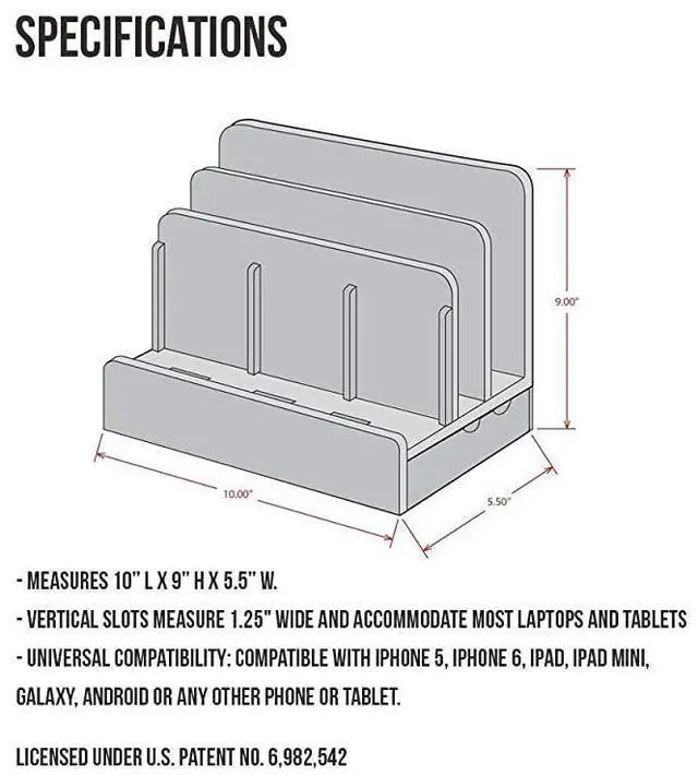 Alt view image 7 of 7 - ForGUS MultiDevice Charging Station Dock Organizer Multiple Finishes Available for Laptops Tablets and Phones Strong Build EcoFriendly Bamboo