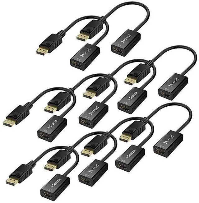 Main image of FOR DisplayPort to HDMI Adapter 10 Pack GoldPlated Display Port to HDMI Converter DP to HDMI Cord Male to Female Compatible with Computer Desktop Laptop PC Monitor Projector HDTV Black