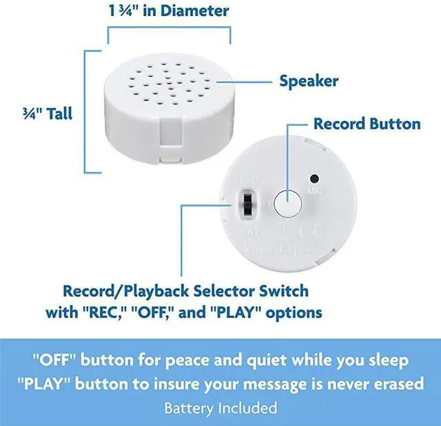 Alt view image 7 of 7 - forExpress Mini Recorder for Personal Messages Perfect Device for Plush Toys Stuffed Animals Baby Dolls and Pillows Playback