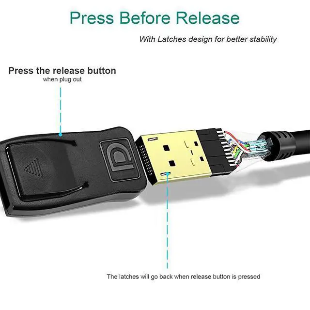 Alt view image 5 of 7 - FOR DisplayPort to HDMI 10 Feet Cable  DisplayPort to HDMI Male to Male Adapter GoldPlated Cord Compatible with Lenovo HP ASUS Dell and Other Brand