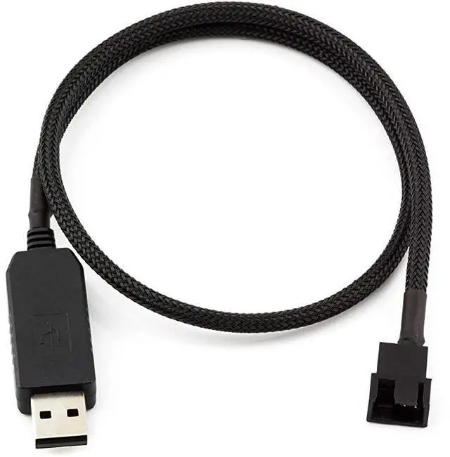 Main image of FOR Full Speed 12V Voltage Step-Up USB to 3-Pin and 4-Pin PC Fan Sleeved Power Adapter Cable