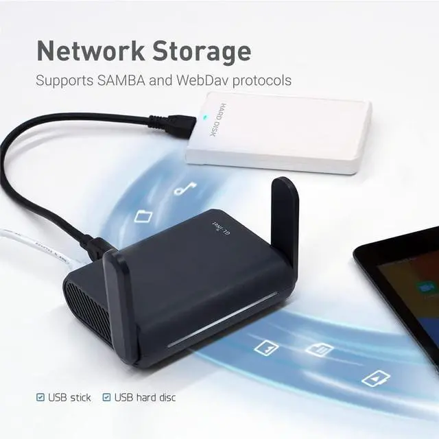 Alt view image 2 of 3 - GL-A1300 (Slate Plus) Wireless VPN Encrypted Travel RouterC Easy to Setup Connect to Hotel WiFi & Captive Portal Phone Tethering Range Extender Access Point Pocket-Sized Open Source NAS