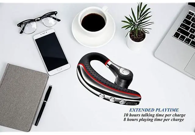 Alt view image 4 of 7 - FOR-Bluetooth Headset 50 HighFidelity Audio Wireless Bluetooth Earpiece Hands Free Business Earphones with Noise Reduction micCompatible iPhoneAndroid Cell Phones Other Bluetoothenabled Device