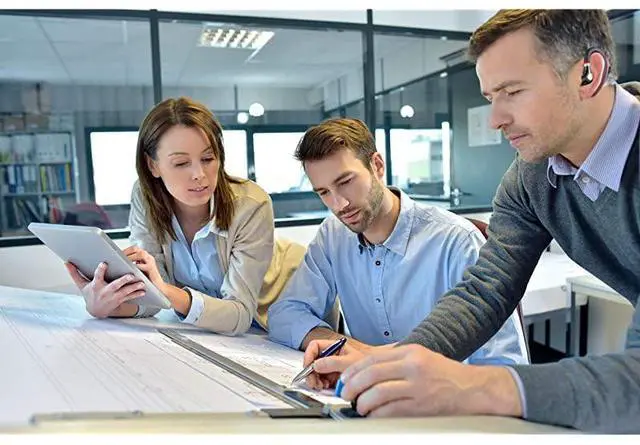 Alt view image 6 of 7 - FOR-Bluetooth Headset 50 HighFidelity Audio Wireless Bluetooth Earpiece Hands Free Business Earphones with Noise Reduction micCompatible iPhoneAndroid Cell Phones Other Bluetoothenabled Device