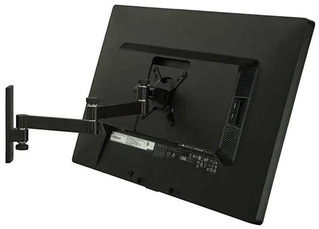 Alt view image 3 of 7 - FOR Full Motion Computer Monitor Wall Mount Articulating Arm Fits Single Monitor Screens 19 20 215 22 24 27 30 Inches VESA 75 and 100 Compatible 33 lb Capacity Black