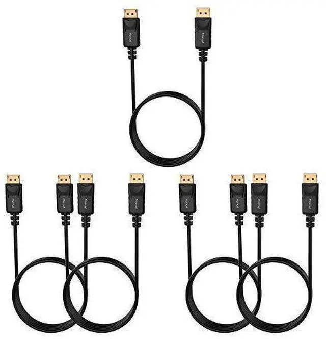 Main image of forDisplayPort to DisplayPort Cable 6 Feet 5 Pack Gold-Plated Display Port Cable (4K@60Hz 2K@144Hz) DP Cable Compatible with Computer Desktop Laptop PC Monitor Projector - Black
