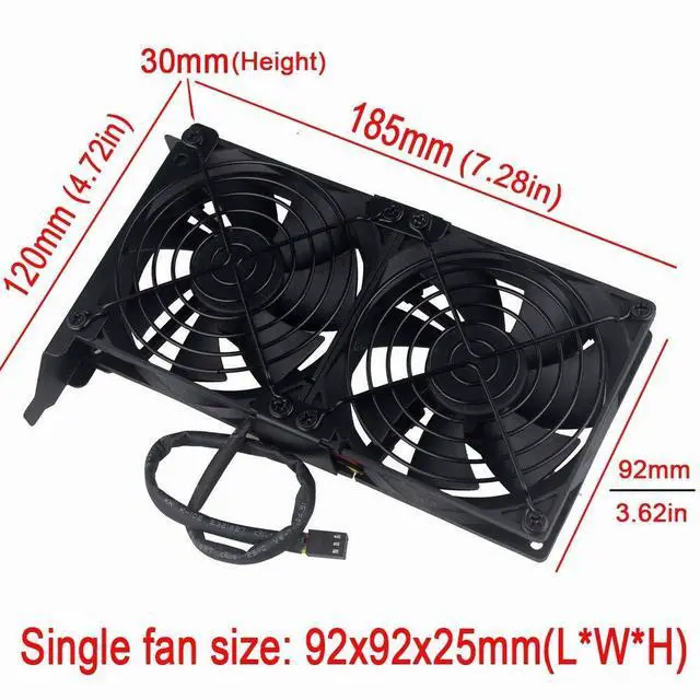 Alt view image 3 of 7 - FOR GDSTIME Graphic Card Fans, Graphics Card Cooler, Video Card Cooler, PCI Slot Dual 90mm 92mm Fans, VGA Cooler