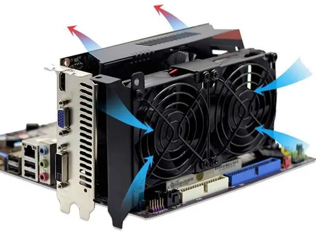 Alt view image 4 of 7 - FOR GDSTIME Graphic Card Fans, Graphics Card Cooler, Video Card Cooler, PCI Slot Dual 90mm 92mm Fans, VGA Cooler