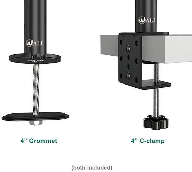 Alt view image 5 of 5 - FOR-Triple LCD Monitor Desk Mount Fully Adjustable Stand Fits 3 Screens up to 27 inch 22 lbs Weight Capacity per Arm M003 Black