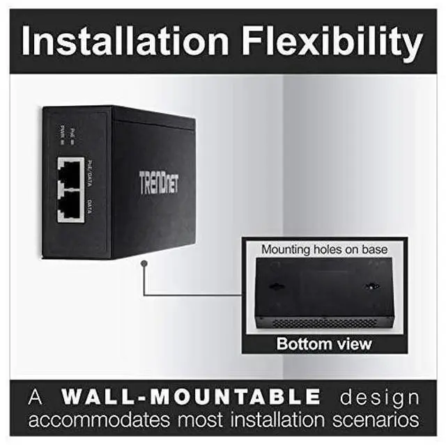 Alt view image 4 of 7 - for Gigabit Ultra PoE+ Injector, Supplies PoE (15.4W), PoE+(30W) Or Ultra PoE(60W), Network A PoE Device Up To 100m(328 ft), Supports IEEE 802.3af,802.at,Ultra PoE, Plug & Play, Black, TPE-117GI