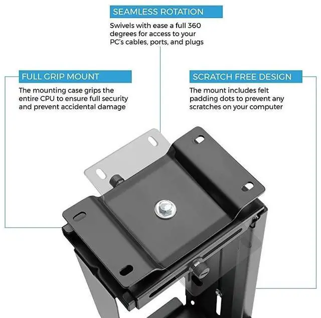 Alt view image 3 of 5 - FOR Adjustable Under Desk Computer Mount and Wall Mount | CPU Holder That Fits Most PC or Computer Cases