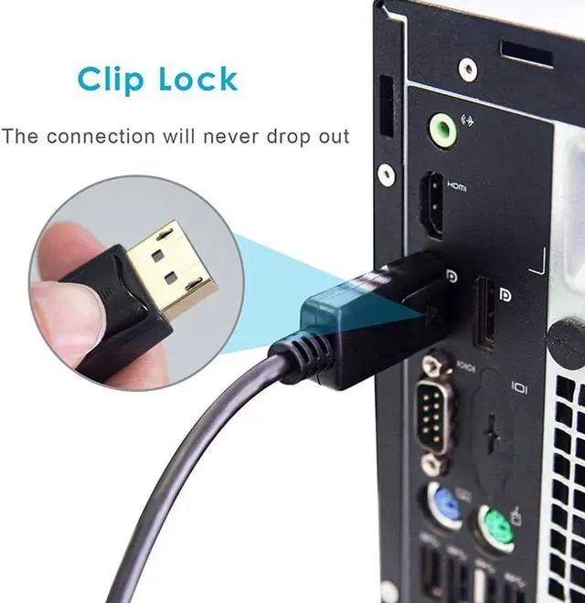 Alt view image 4 of 7 - Display Port to HDMI Adapter Displayport to HDMI Cable(Male to Female) for DisplayPort Enabled Desktops and Laptops Connect to HDMI Displays (1PACK)