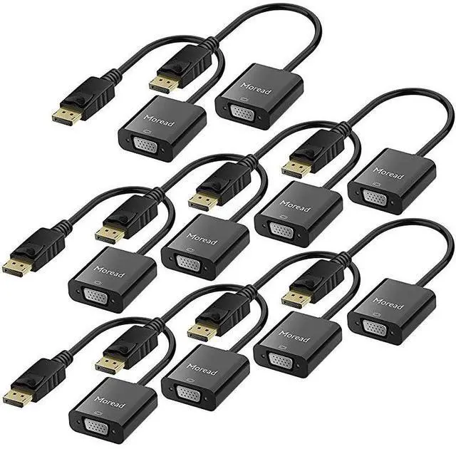 Main image of forDisplayPort DP to VGA Adapter 10 Pack GoldPlated Display Port to VGA Adapter Male to Female Compatible with Computer Desktop Laptop PC Monitor Projector HDTV Black
