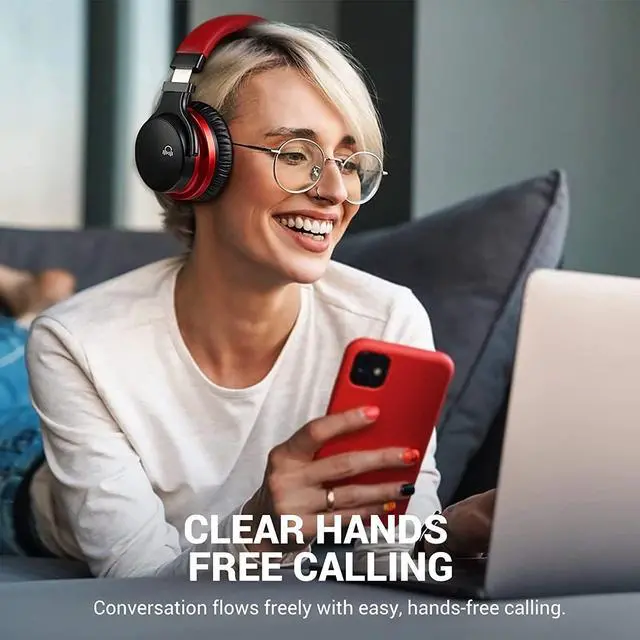 Alt view image 5 of 7 - forE7 Active Noise Cancelling Headphones Bluetooth Headphones Wireless Headphones Over Ear with Microphone Deep Bass Comfortable Protein Earpads 30 Hours Playtime for Travel/Work Black