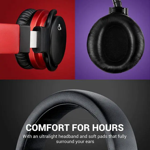 Alt view image 6 of 7 - forE7 Active Noise Cancelling Headphones Bluetooth Headphones Wireless Headphones Over Ear with Microphone Deep Bass Comfortable Protein Earpads 30 Hours Playtime for Travel/Work Black