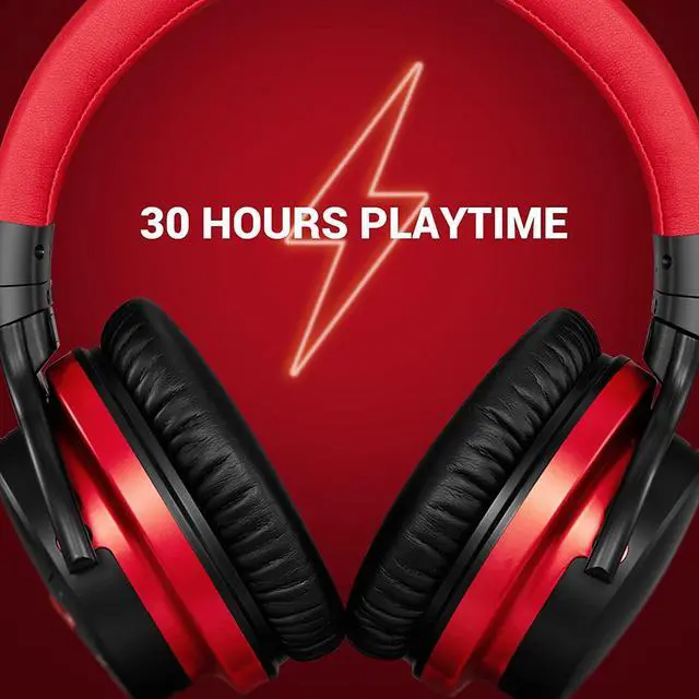 Alt view image 7 of 7 - forE7 Active Noise Cancelling Headphones Bluetooth Headphones Wireless Headphones Over Ear with Microphone Deep Bass Comfortable Protein Earpads 30 Hours Playtime for Travel/Work Black