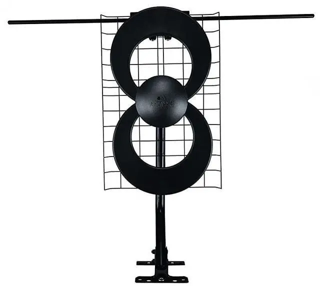 Main image of ClearStream 2V TV Antenna, 60+ Mile Range, UHF/VHF, Multi-directional, Indoor, Attic, Outdoor, Mast w/Pivoting Base/Hardware/ Adjustable Clamp, Sealing Pads, 4K Ready, Black C2-V-CJM