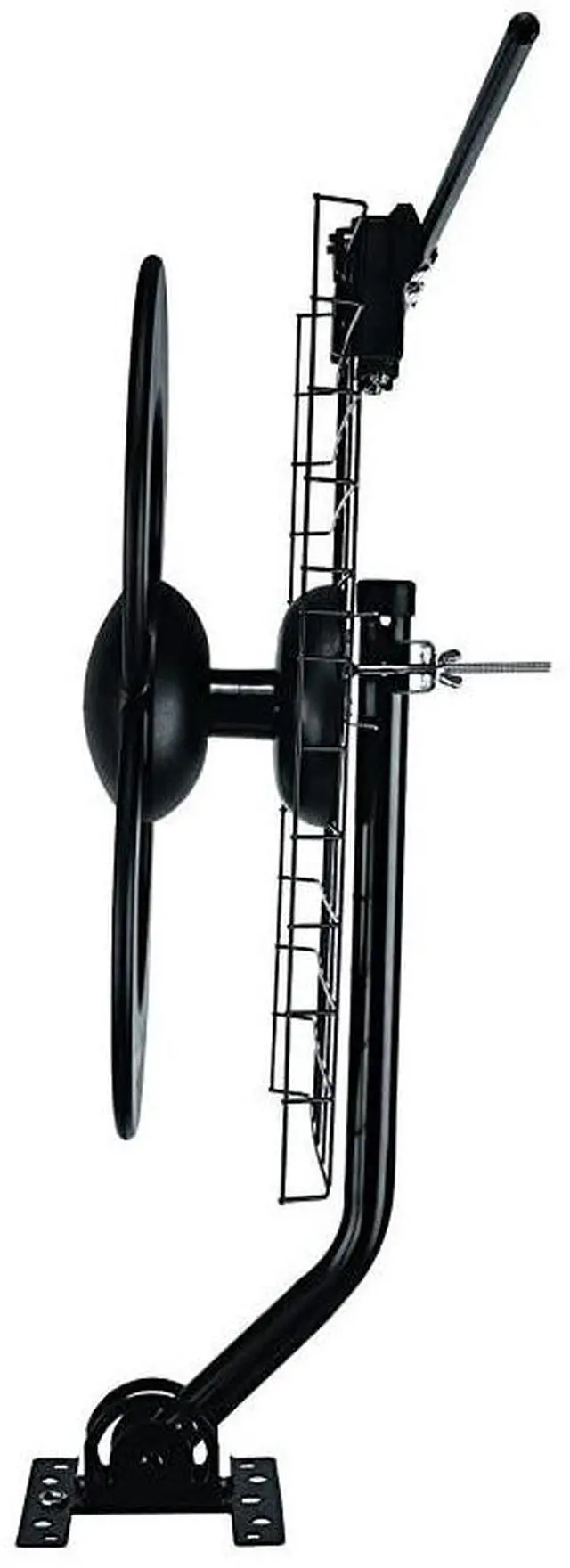 Alt view image 3 of 6 - ClearStream 2V TV Antenna, 60+ Mile Range, UHF/VHF, Multi-directional, Indoor, Attic, Outdoor, Mast w/Pivoting Base/Hardware/ Adjustable Clamp, Sealing Pads, 4K Ready, Black C2-V-CJM