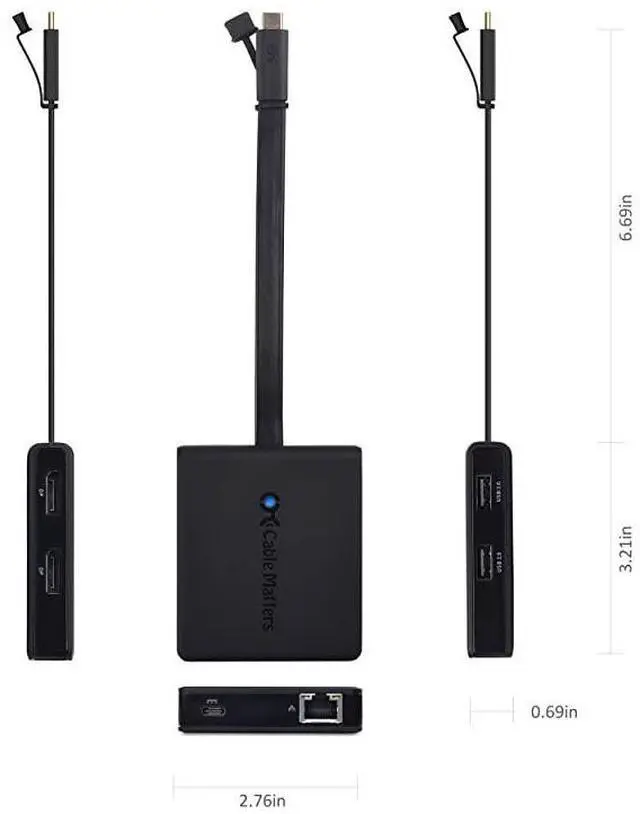 Alt view image 5 of 7 - FOR Dual Monitor USB C Hub USB C Dock with Dual 4K DisplayPort 2X USB 20 Ethernet and 60W Charging Thunderbolt 3 Port Compatible for Windows and Linux