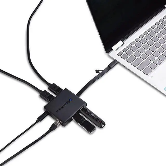 Alt view image 7 of 7 - FOR Dual Monitor USB C Hub USB C Dock with Dual 4K DisplayPort 2X USB 20 Ethernet and 60W Charging Thunderbolt 3 Port Compatible for Windows and Linux
