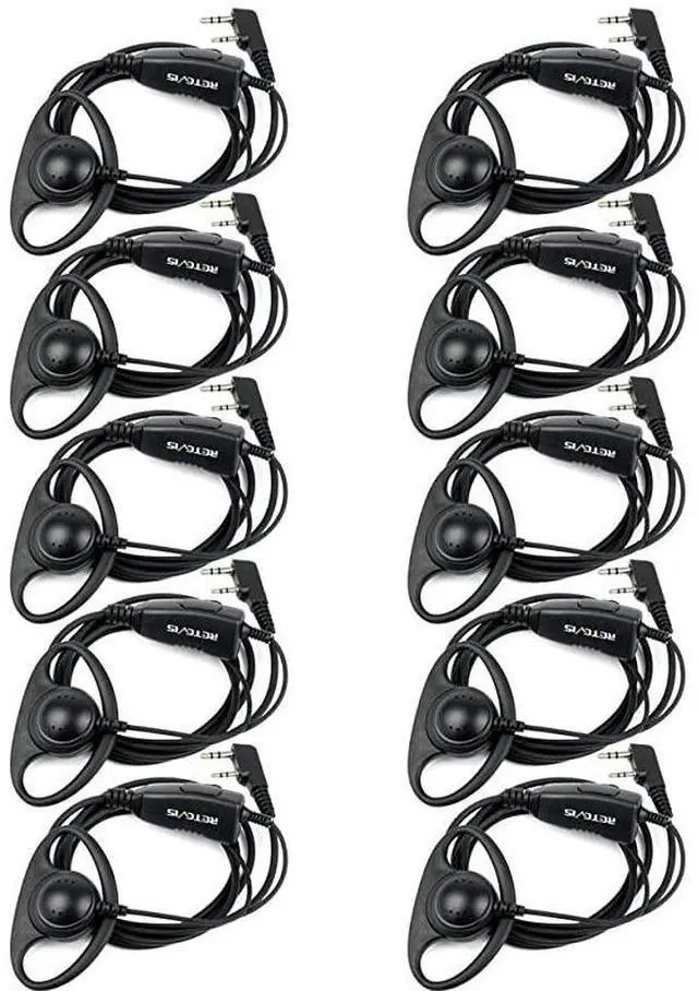 Main image of forCase of 10 Walkie Talkies Earpiece with Mic 2 Pin DType Headset for Baofeng UV5R BF888S  H777 RT22 RT27 RT5R Kenwood 2 Way Radios