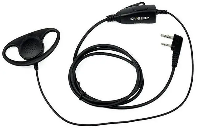 Alt view image 4 of 7 - forCase of 10 Walkie Talkies Earpiece with Mic 2 Pin DType Headset for Baofeng UV5R BF888S  H777 RT22 RT27 RT5R Kenwood 2 Way Radios