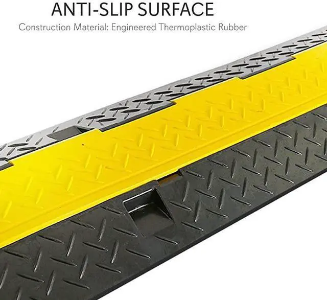 Alt view image 3 of 7 - Durable Ramp Supports 33000lbs Three Channel Heavy Duty Cord Protection wFlipOpen Top Cover 354 x 136 x 196 Cable Concealer for Indoor Outdoor Use PCBLCO105
