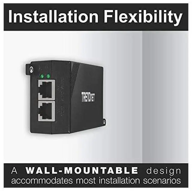 Alt view image 4 of 7 - for Gigabit Power Over Ethernet Plus Injector TPE115GI Converts NonPoe Gigabit to Poe+ or PoE Gigabit Supplies PoE 154W or PoE+ 30W Power Network Distances Up to 100 M 328 ftBlack