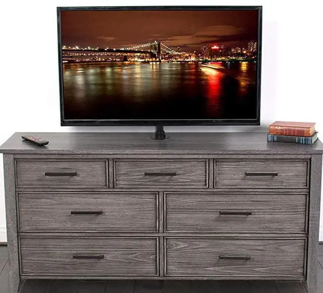 Alt view image 7 of 7 - FOR Black Ultra Wide Screen TV Desk Mount for up to 55 inch Screens Full Motion Height Adjustable Single Television Stand STANDV155C