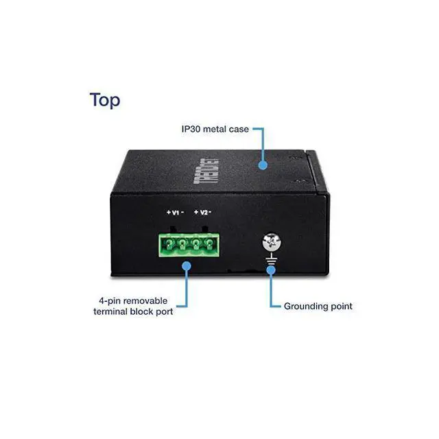 Alt view image 4 of 6 - for5Port Industrial Unmanaged Fast Ethernet DINRail Switch TIE50 5 x Fast Ethernet Ports 1Gbps Switching Capacity5 Port Network Fast Ethernet SwitchIP30 Metal SwitchLifetime Protection