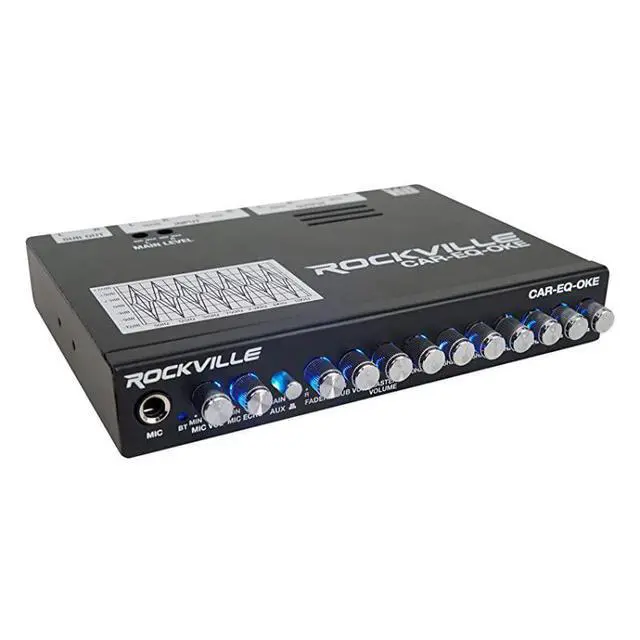 Alt view image 2 of 7 - FOR CAR-EQ-Oke Car Audio 7 Band Equalizer w Bluetooth + Mic Input Karaoke