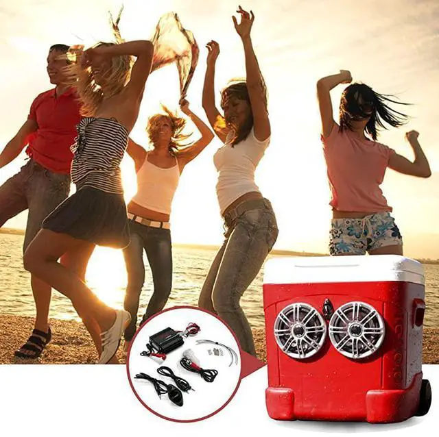 Alt view image 7 of 7 - FOR-Auto 2-Channel Marine Amplifier - 200 Watt RMS 4 OHM Full Range Stereo with Wireless Bluetooth & Powerful Prime Speaker - High Crossover HD Music Audio Multi Channel System PLMRMB2CB, Black