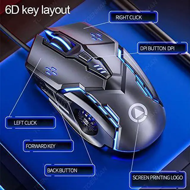 Alt view image 2 of 3 - FOR Gaming Mouse Wired USB Computer Mice for Game & Daily Chroma RGB Backlit 4 Adjustable DPI Up to 3200 DPI Comfortable Grip Ergonomic Mice for PC Laptop Mac Windows (White)