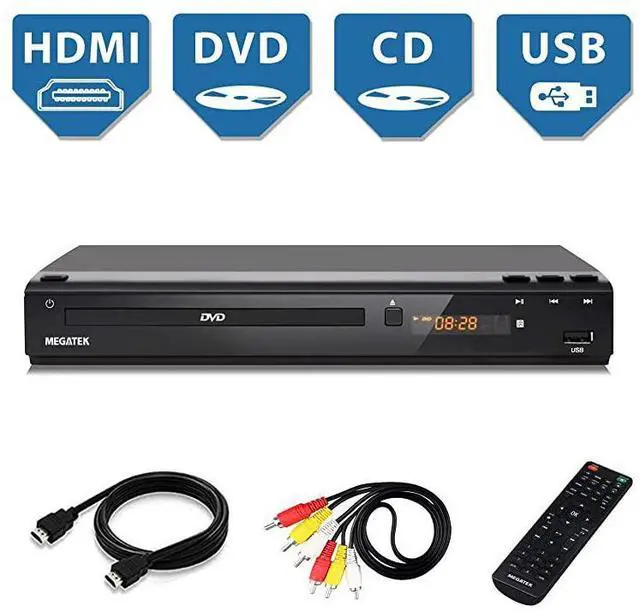 Main image of forDVD Player Compact DVD Player for TV with HDMIAVCoaxial Outputs CD Player for Home MultiRegion RegionFree DVDs DivX MP4 MP3 USB PALNTSC System Metal Case w Remote HDMI Cable