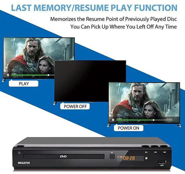 Alt view image 5 of 7 - forDVD Player Compact DVD Player for TV with HDMIAVCoaxial Outputs CD Player for Home MultiRegion RegionFree DVDs DivX MP4 MP3 USB PALNTSC System Metal Case w Remote HDMI Cable