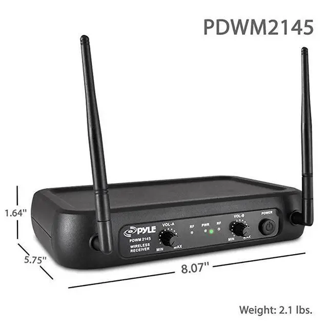 Alt view image 5 of 7 - forDual Channel Wireless Microphone System VHF Fixed Dual Frequency Wireless Mic Receiver Set with 2 Lavalier 2 Headset Mics 2 Transmitter Receiver For PA Karaoke Dj Party PDWM2145