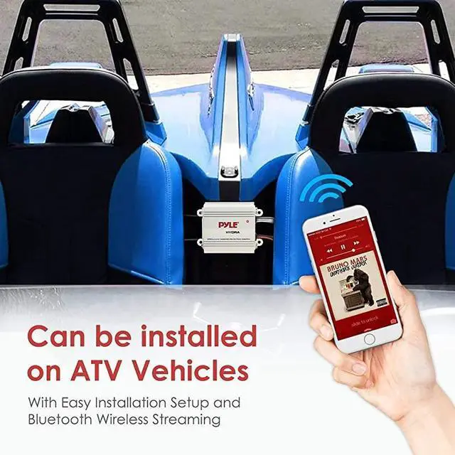 Alt view image 6 of 7 - FOR-Auto 2Channel Bridgeable Marine Amplifier 200 Watt RMS 4 OHM Full Range Stereo with Wireless Bluetooth amp Powerful Prime Speaker High Crossover HD Music Audio MultiChannel SystemPLMRMB2CW