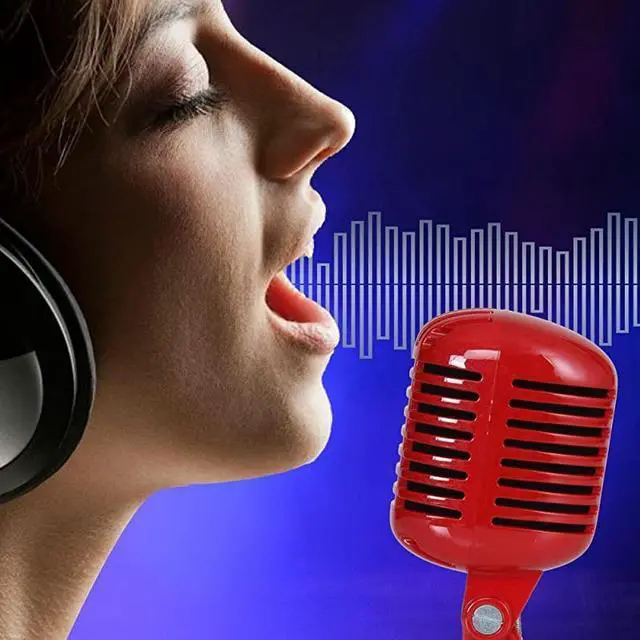 Alt view image 6 of 7 - FOR-Classic Retro Dynamic Vocal Microphone Old Vintage Style Unidirectional Cardioid Mic with XLR Cable Universal Stand Compatible Live Performance In Studio Recording PDMICR42R Red