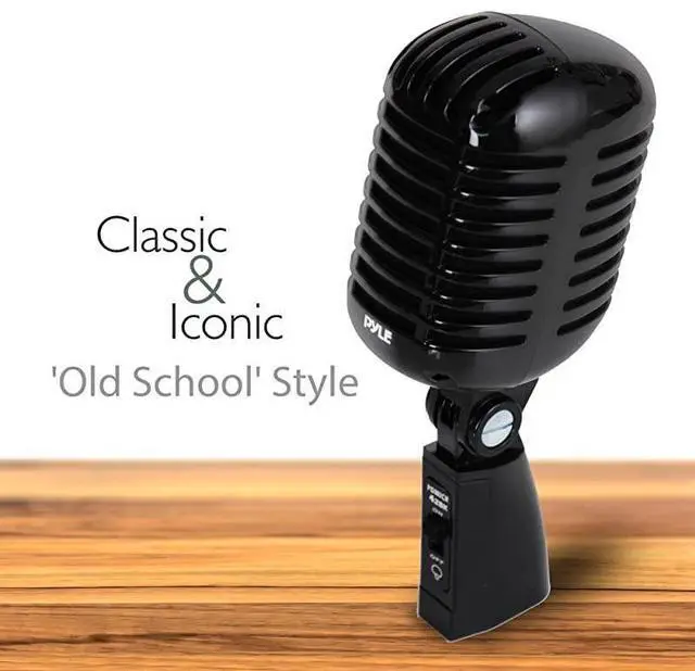 Alt view image 2 of 7 - forClassic Retro Dynamic Vocal Microphone Old Vintage Style Unidirectional Cardioid Mic with XLR Cable Universal Stand Compatible Live Performance In Studio Recording Pro PDMICR42BK Black