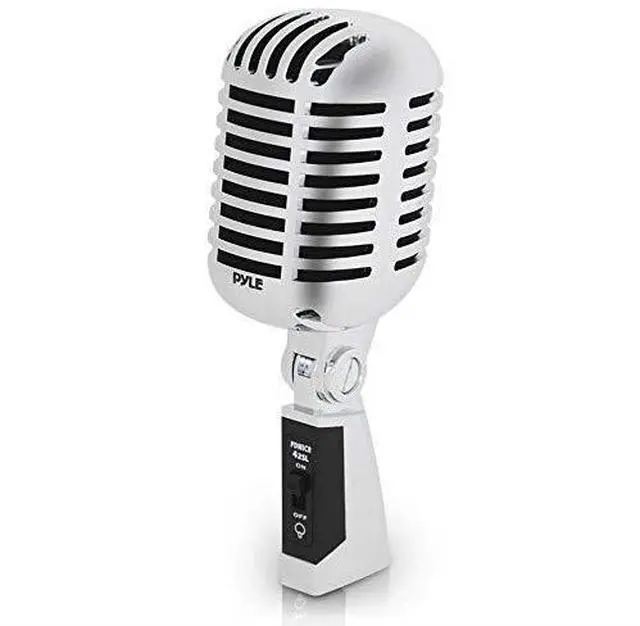 Main image of FOR-Classic Retro Dynamic Vocal Microphone Old Vintage Style Unidirectional Cardioid Mic with XLR Cable Universal Stand Compatible Live Performance In Studio Recording Pro PDMICR42SL Silver