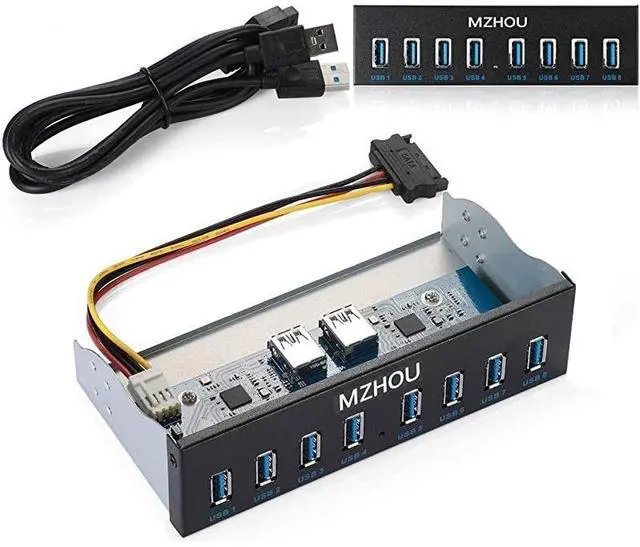 Main image of FOR Front Panel USB 30 Hub 8 Port19 Pin to 8 Port USB 30 Hub for PC USB Flash Drives Transfer Speed up to 5 Gbps Fits Any 525 Computer Case Front Bay